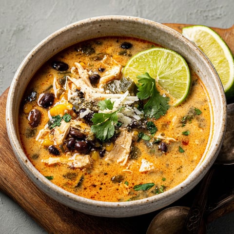 A bowl of soup with limes and chicken.