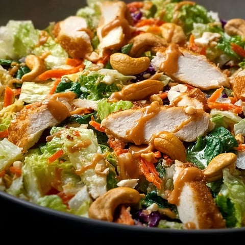 A bowl of chicken cashew crunch salad.
