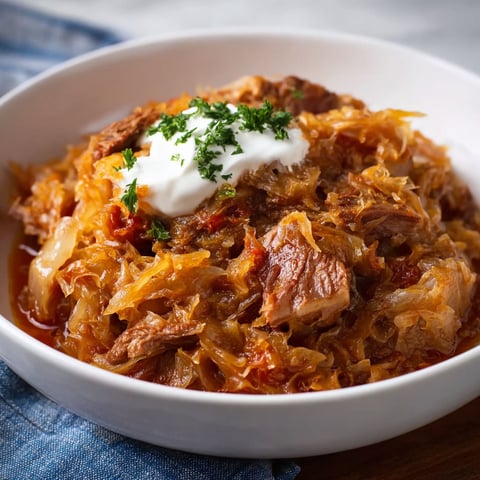 A bowl of Bigos, a classic Polish dish.