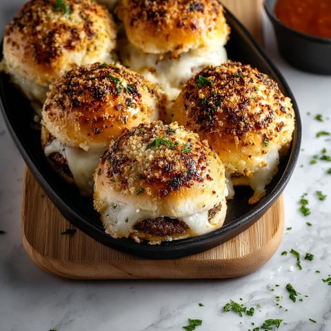 A bowl of garlic parmesan cheeseburger bombs.