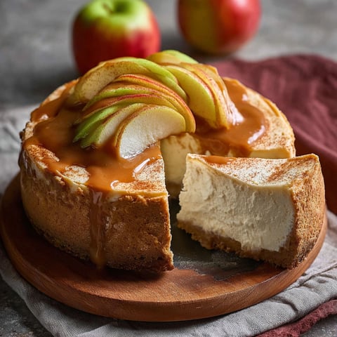 A slice of apple cider cheesecake.
