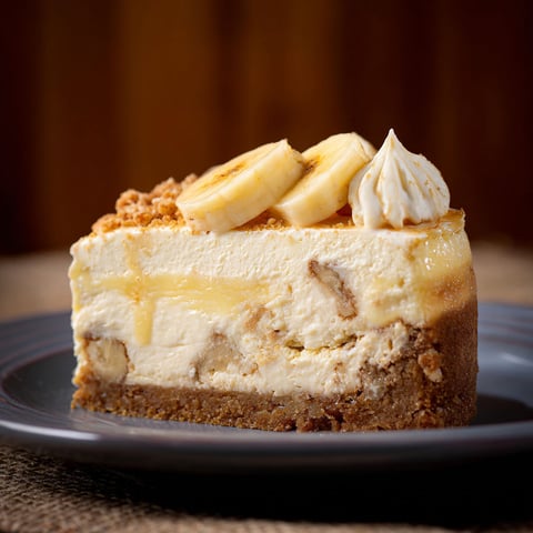 A slice of banana pudding cheesecake.
