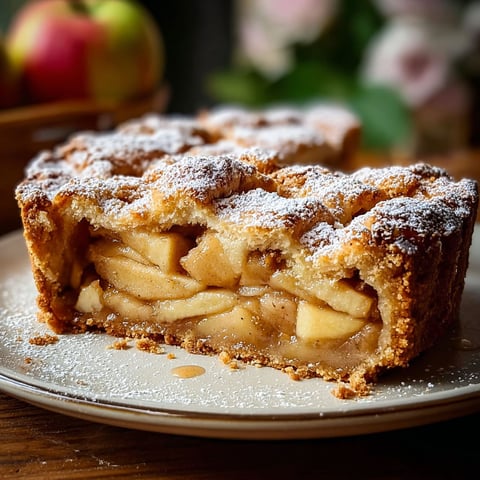 A slice of apple pie cake on a plate.
