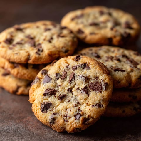 A stack of chocolate chip cookies.