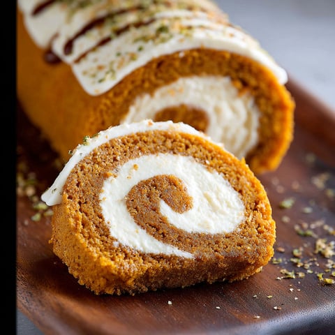 A pumpkin roll with white frosting.