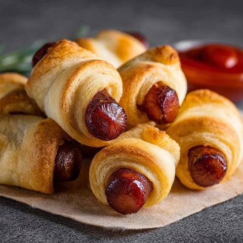 A plate of pigs in a blanket.