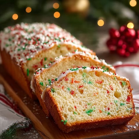 A loaf of sprinkle buttermilk bread sits on a wooden cutting board.