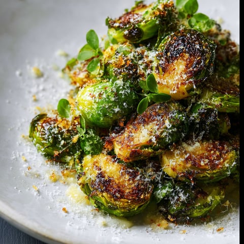 A plate of smashed Brussels sprouts.