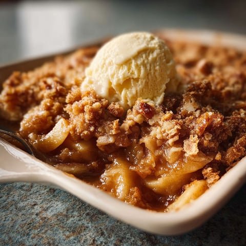A close up of a dessert with a scoop of ice cream on top.