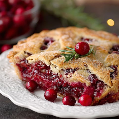 A slice of Nantucket Holiday Cranberry Pie.