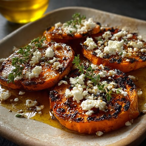 Roasted Sweet Potato Rounds with Honey & Feta.