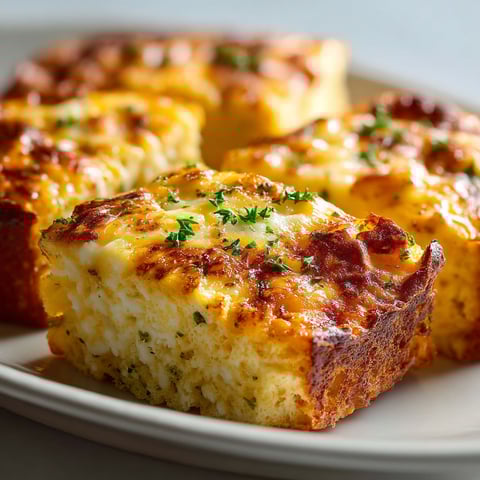 A plate of Martha Stewart Christmas Breakfast Casserole.