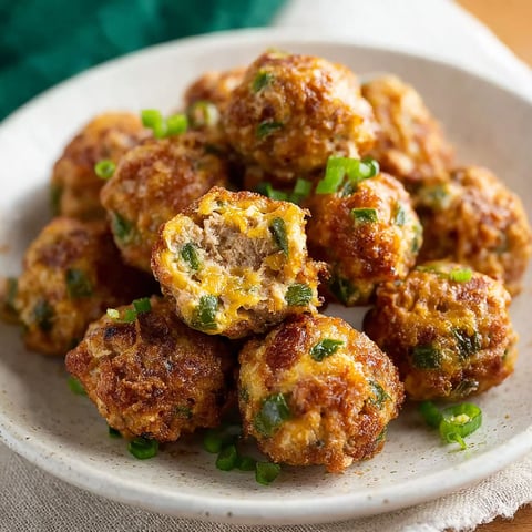A plate of spicy jalapeño popper sausage balls.