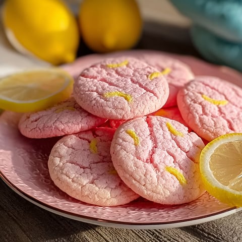 A plate of pink lemonade cookies.