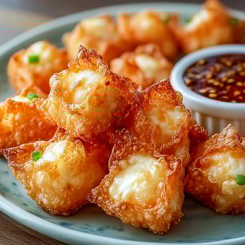 A plate of crab rangoon bombs.