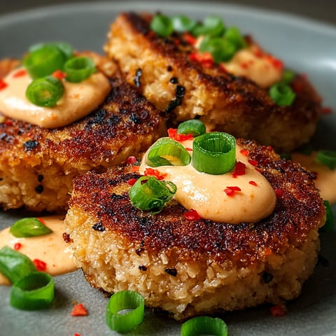 Asian-style tuna cakes with spicy mayo.