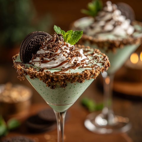 Two glasses of milkshakes with cookies on top.