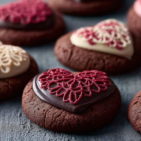 A plate of red heart shaped cookies.
