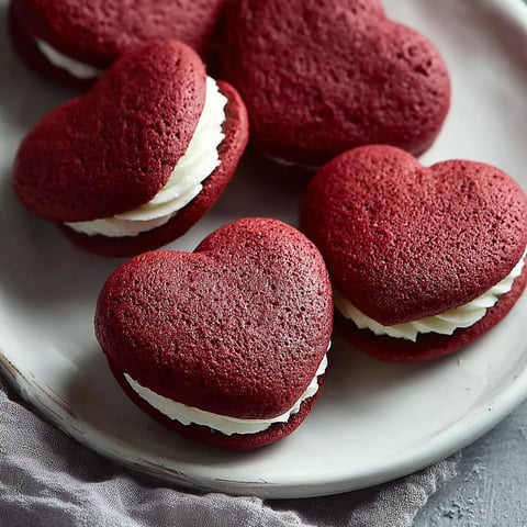 A plate of red velvet heart-shaped cookies.