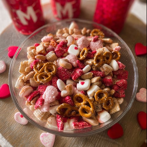 A bowl of Cupid Crunch trail mix.